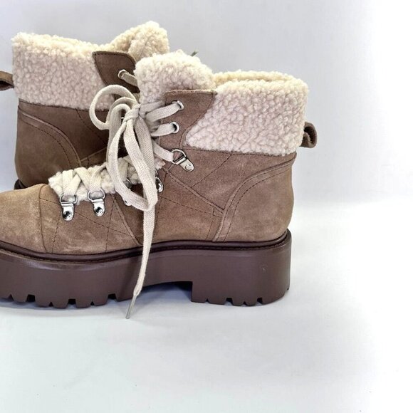 Steve Madden Reyen Platform Boot Women's Size 7.5 in Oatmeal Suede Chunky Sole - Picture 9 of 16